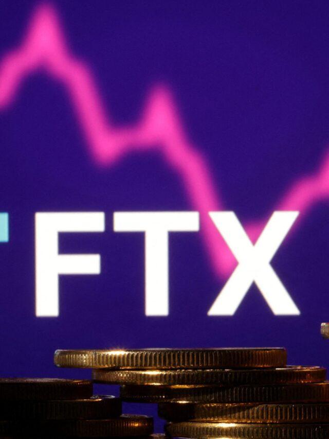 FILE PHOTO: Illustration shows FTX logo, stock graph and representation of cryptocurrencies